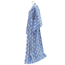 Load image into Gallery viewer, Yukata Vintage(1950-1980) Blue Asanoha Cotton #10758D3
