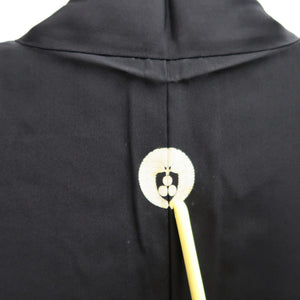Men's Haori Vintage(1950-1980) Black Montsuki Dragon Tiger Silk #10438A3