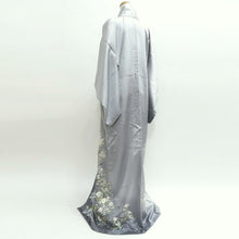 Load image into Gallery viewer, Kimono Light Gray Peony Camellia Silk #9648J2
