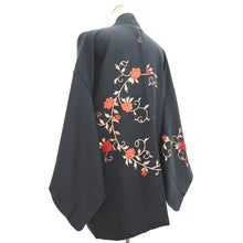 Load image into Gallery viewer, Haori Jacket Vintage(1950-1980) Black Fully Embroidered Karakusa Silk #9839B1
