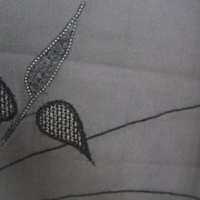 Load image into Gallery viewer, Haori Jacket Vintage(1950-1980) Black Wine red Sheer Botanical Embroidery Silk #10904E5
