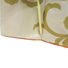 Load image into Gallery viewer, Furisode Pearl white Gold Phoenix Tall Silk #10563B4
