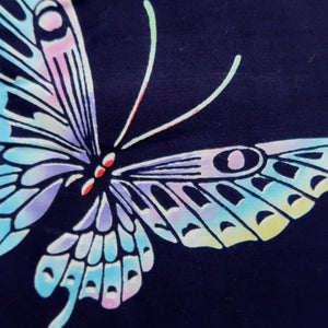 Yukata Vintage(1950-1980) Navy Butterfly Cotton #10485B1