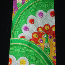 Load image into Gallery viewer, BB10076AF Silk Obi Fabric Peacock Green 50.0x10.6in(127x27cm)
