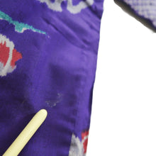 Load image into Gallery viewer, Haori Jacket Vintage(1920-1950) Purple Meisen Pine Tree Silk #11043A3
