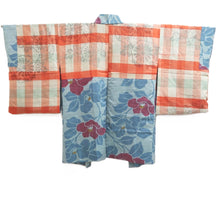 Load image into Gallery viewer, Haori Jacket Vintage(1920-1950) Light Gray Light Blue Meisen Silk #11002F5
