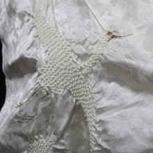 Load image into Gallery viewer, Silk Japanese Obiage Crane Birds White 55.9x7.9in(142x20cm) A#10060
