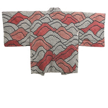 Load image into Gallery viewer, Haori Jacket Black Red Full Shibori Mountain Silk #10703D1
