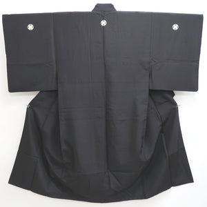 Men's Kimono Vintage(1950-1980) Black Montsuki Habutae Silk #9972C1