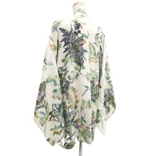 Load image into Gallery viewer, Haori Jacket Vintage(1950-1980) White Green Botanical Silk #10944F2

