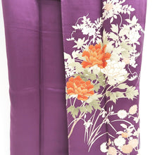 Load image into Gallery viewer, Kimono Purple Peony Kiku Branch Silk #9658J2
