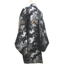 Load image into Gallery viewer, Haori Jacket Vintage(1950-1980) Black Silver Gold Cloud Silk #9755A3
