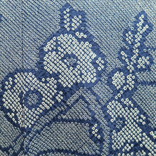 Load image into Gallery viewer, Haori Jacket Vintage(1950-1980) Blue Shibori Plum blossom Silk #10603C2
