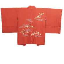 Load image into Gallery viewer, Haori Jacket Vermillion Fully Embroidered Iris Silk #10794D5
