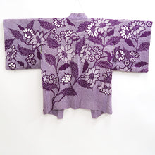 Load image into Gallery viewer, Haori Jacket Vintage(1950-1980) Purple Full Shibori Botanical Silk #10923E5
