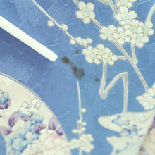 Load image into Gallery viewer, Kimono Light Blue Butterfly Plum blossom Branch Silk #9667J3
