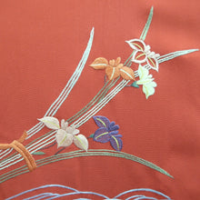Load image into Gallery viewer, Haori Jacket Vermillion Fully Embroidered Iris Silk #10794D5

