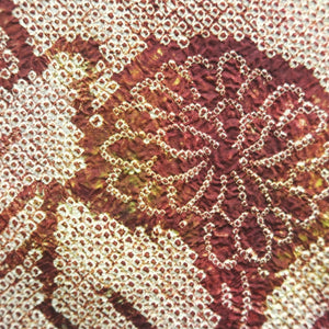 Haori Jacket Vintage(1950-1980) Brown Full Shibori Chrysanthemum Silk #10172D4