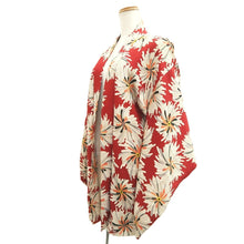 Load image into Gallery viewer, Haori Jacket Vintage(1950-1980) Red Chrysanthemum Silk #11014A1
