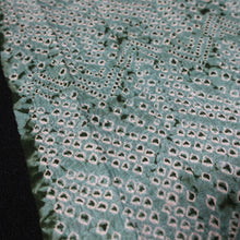Load image into Gallery viewer, KK1385B7 Silk Kimono Fabric Vintage(1950-1980) Shibori Greenish Blue 69.7x11.8in(177x30cm)
