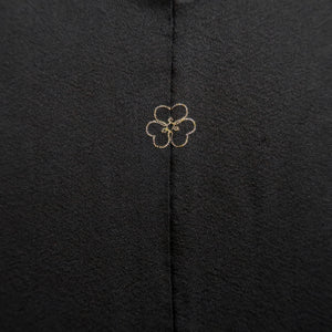 Haori Jacket Vintage(1950-1980) Black Gold Chrysanthemum Silk #10126D3