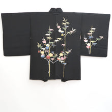 Load image into Gallery viewer, Haori Jacket Vintage(1950-1980) Black Plum blossom Branch Silk #10933F1
