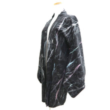 Load image into Gallery viewer, Haori Jacket Vintage(1950-1980) Black Silver Tree Silk #10994F4
