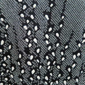 Haori Jacket Vintage(1950-1980) Black Shibori Branch Silk #10067D1