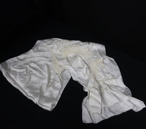 Silk Japanese Obiage Shibori White 55.1x7.9in(140x20cm) A#10010