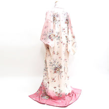 Load image into Gallery viewer, Kimono Pink Plum blossom Peony Wisteria Silk #9926B4
