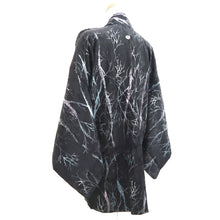 Load image into Gallery viewer, Haori Jacket Vintage(1950-1980) Black Silver Tree Silk #10994F4
