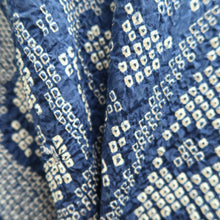 Load image into Gallery viewer, Haori Jacket Vintage(1950-1980) Blue Shibori Plum blossom Silk #10603C2
