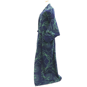 Yukata Vintage(1950-1980) Navy Dragonfly Chrysanthemum Cotton #10486B1