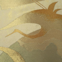 Load image into Gallery viewer, Fukuro Obi Gold Crane Birds Silk BB273V5
