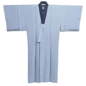 Men's Juban Blueish Gray Landscape Silk #10449A4