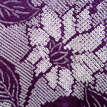 Load image into Gallery viewer, Haori Jacket Vintage(1950-1980) Purple Full Shibori Botanical Silk #10923E5
