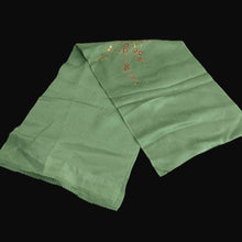 Load image into Gallery viewer, Silk Japanese Obiage Chrysanthemum Green Gold 70.1x11.4in(178x29cm) A#10040
