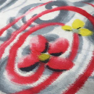 KK1470A1 Silk Kimono Fabric Vintage(1920-1950) Meisen White 48.4x11.0in(123x28cm)
