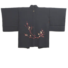 Load image into Gallery viewer, Haori Jacket Black Fully Embroidered Branch Silk #10814E1
