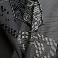 Load image into Gallery viewer, Haori Jacket Black Sheer Chrysanthemum Ryusui Silk #10964F3
