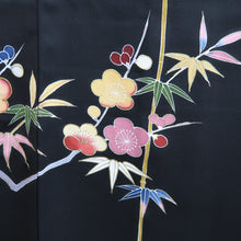 Load image into Gallery viewer, Haori Jacket Vintage(1950-1980) Black Plum blossom Branch Silk #10933F1
