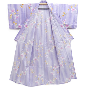 Yukata Lavender Butterfly Cherry Blossom Cotton #10347F3