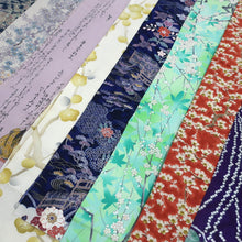 Load image into Gallery viewer, CC1009C1 Silk 8pcs Bundle Kimono Fabric Blue Green 68.9x4.7in(175x12cm)
