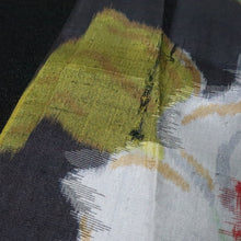 Load image into Gallery viewer, KK1510A2 Silk Kimono Fabric Vintage(1920-1950) Meisen Black 54.7x12.6in(139x32cm)
