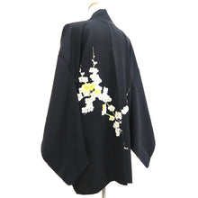 Load image into Gallery viewer, Haori Jacket Vintage(1950-1980) Black Hand painted Ume Branch Silk #9740A2
