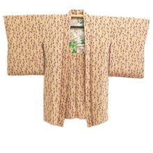 Load image into Gallery viewer, Haori Jacket Vintage(1950-1980) Apricot beige Plum blossom Branch Silk #10844E2
