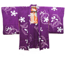 Load image into Gallery viewer, Haori Jacket Vintage(1920-1950) Purple Shibori Flower Silk #10623C3
