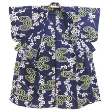 Load image into Gallery viewer, Yukata Vintage(1950-1980) Navy Plum blossom Cotton #11099B1
