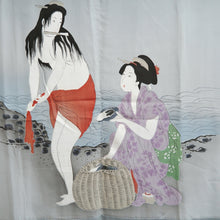 Load image into Gallery viewer, Men's Juban Vintage(1950-1980) Gray Utamaro Ukiyoe Silk #10874E4
