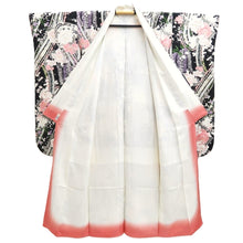 Load image into Gallery viewer, Furisode Black Plum blossom Yamato Tall Silk #10554B4
